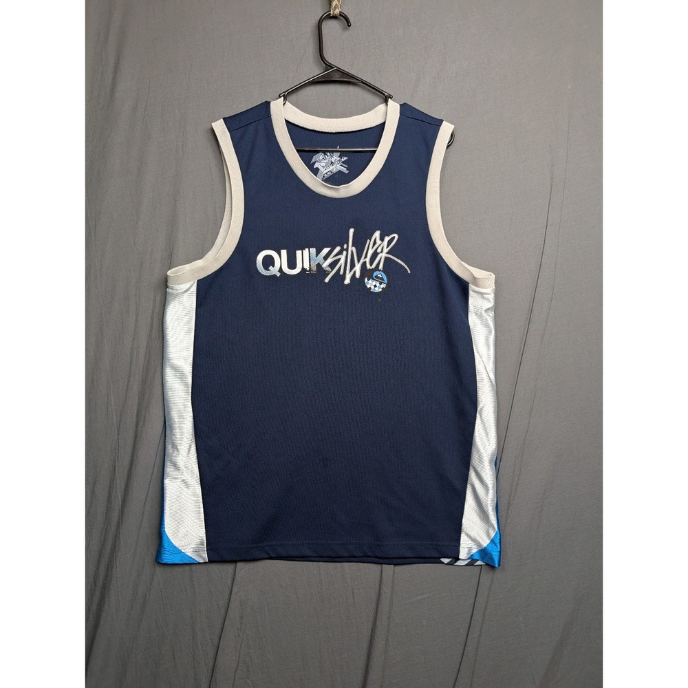 Quiksilver Men's‎ Navy and Yellow T-shirt XL